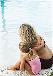 Mother and Daughter by Pool Side