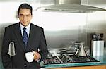Portrait of Businessman with Coffee