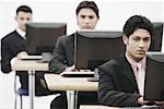 Businessman working on a computer