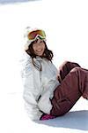 Young Asian woman in snow