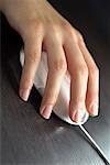 Close-up of Woman's Hands Using Computer Mouse