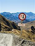 Road Sign on Dirt Road, Queenstown, South Island, New Zealand