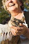 Portrait de femme avec son chat