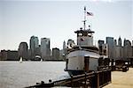 Ferry at a dock, Manhattan, New York City, New York State, USA