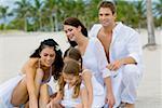 Group of people playing on the beach