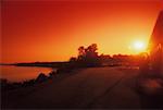 Vue panoramique d'un coucher de soleil sur un lac, Cape Cod, Massachusetts, USA