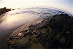 High angle view of rocks on the coast, Caribbean