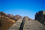 Gros plan d'un mur fortifié, grande muraille, Chine