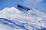 Low angle view of a snowcapped mountain, Swiss Alps, Davos, Graubunden Canton, Switzerland