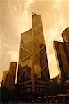 Low angle view of skyscraper in a city, Hong Kong, China