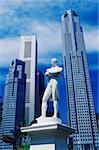 Low angle view of a statue, Raffles city, Singapore