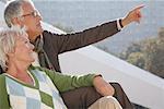 Mature Couple Sitting on Steps