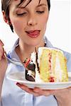 Woman Eating Cake