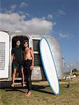 Portrait of Couple Outside of Camper