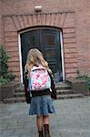Back View of Girl Going to School