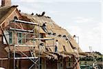 Roofers on Rooftop, Sylt, Germany