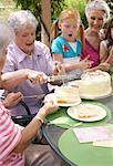 Grandmothers and Granddaughters at Birthday Party