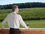 Man Standing Alone Outdoors, Vineland, Ontario, Canada