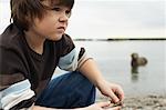 Portrait of Boy on Beach