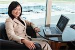 Businesswoman Using Laptop, Vancouver, British Columbia, Canada