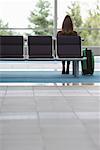 Woman in Airport Waiting Area