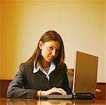 Portrait of a businesswoman using a laptop