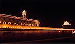 Building lit up at night, Rashtrapati Bhavan, New Delhi, India