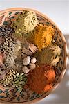 Close-up of spices on a plate
