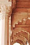 Low angle view of a sandstone ceiling, Red Fort, Delhi, India