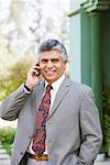 Portrait of a businessman talking on a mobile phone