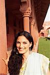 Portrait of a young woman in a mausoleum, Taj Mahal, Agra, Uttar Pradesh, India