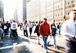 People walking in street