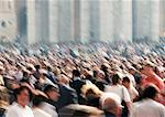 Italy, Rome, crowd in St. Peter's Square, high angle view, blurred