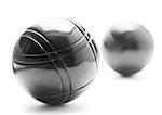 Petanque balls, b&w.