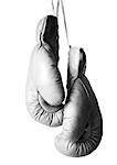 Boxing gloves, b&w.