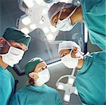 Surgical team, low angle view