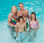 Family in Swimming Pool