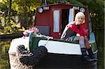 Woman Sitting on Boat