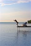 Woman Diving off of Dock