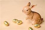Ceramic Rabbit and Chocolate Eggs