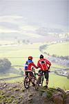 Mountain Bikers, Innerleithen, Tweed Valley, Scotland