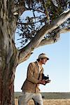 Man on Safari with Camera, Western Cape, South Africa