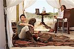 Woman in Safari Tent, Western Cape, South Africa