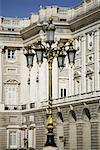 Lampadaire, Palacio Real, Madrid, Espagne