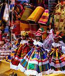 Dolls Dressed in Guadeloupean Costume at Market, Guadeloupe, Antilles