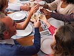 People Toasting at Dinner Party