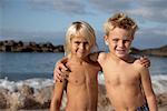 Portrait of Boys on Beach