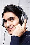 Portrait of Man Wearing Headphones