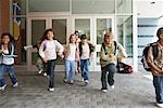 Children Running by School