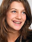Portrait of Teenaged Girl With Braces